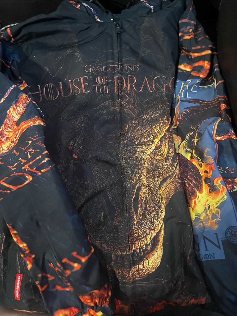 Members Only Navy & Orange House of the Dragon Windbreaker